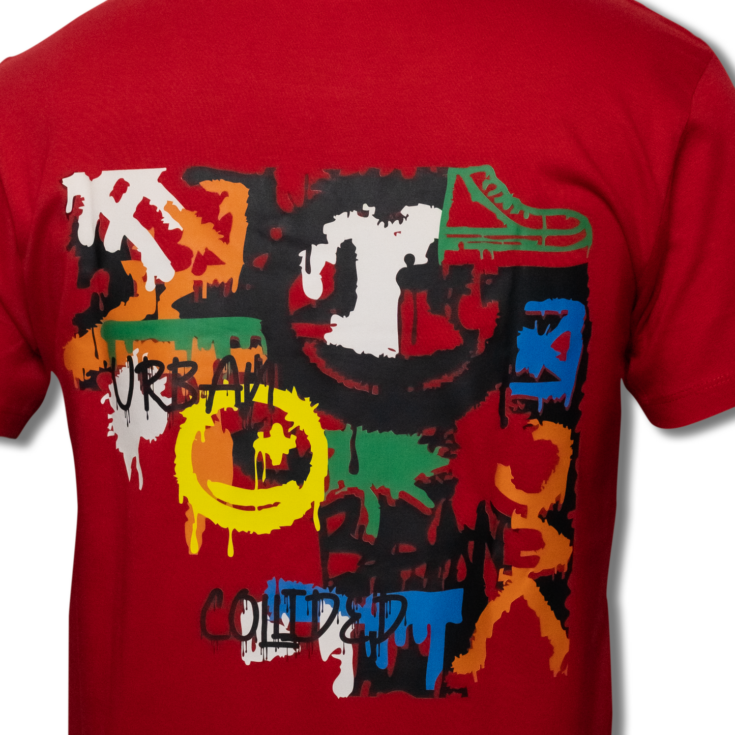 Red & White Abstract Regular Tee (C18)