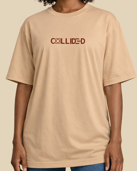 Women's Premium Taupe Over-Sized T-Shirt - Abstract