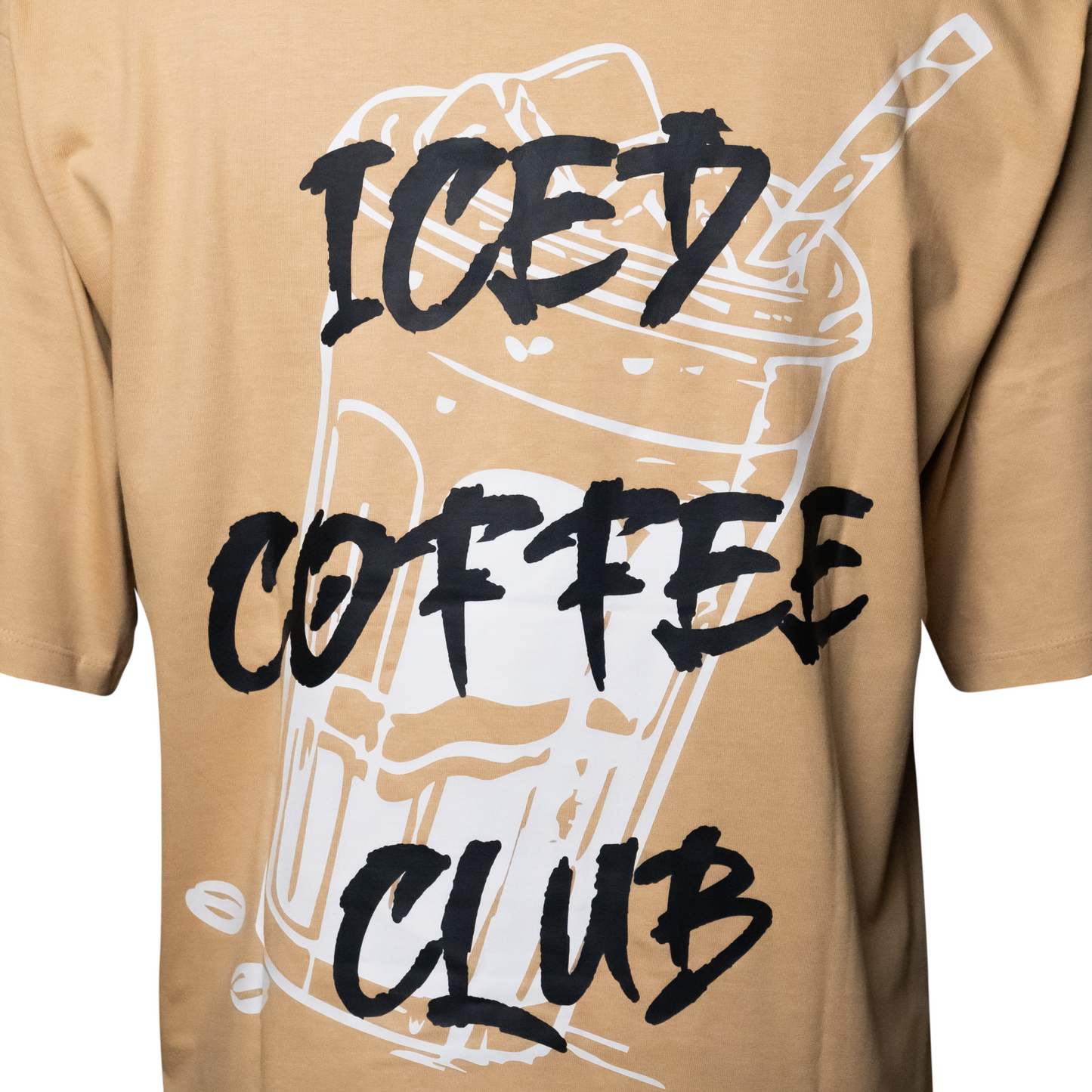 Taupe Coffee Club Drop Shoulder Tee (C22)
