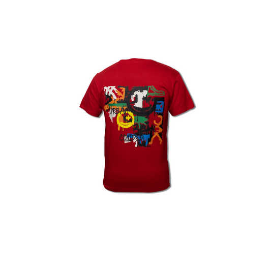 Red & White Abstract Regular Tee (C18)