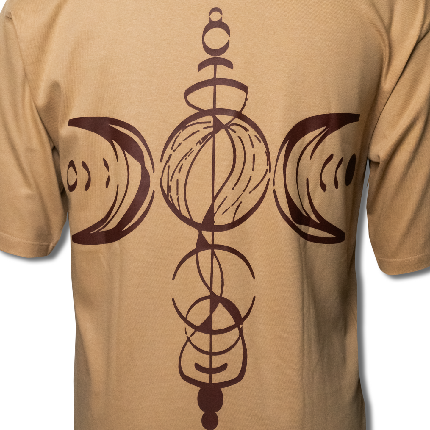 Taupe Abstract Drop Shoulder Tee (C22)
