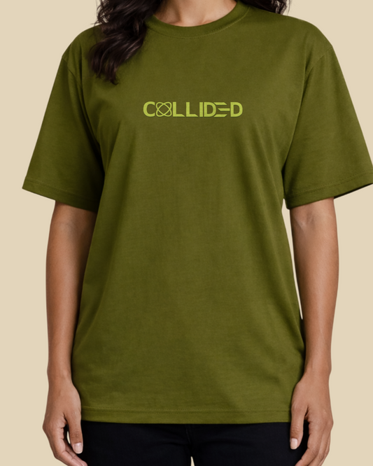 Women's Ultra Premium Solid Olive Green Over-Sized T-Shirt