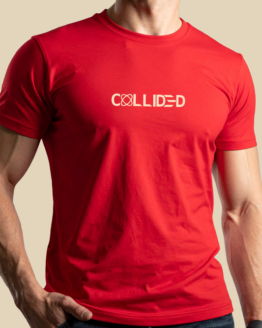 Men's Premium Red & Beige Regular T-Shirt - Abstract