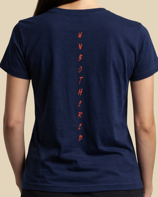 Women's Premium Navy Blue Regular T-Shirt - Unbothered