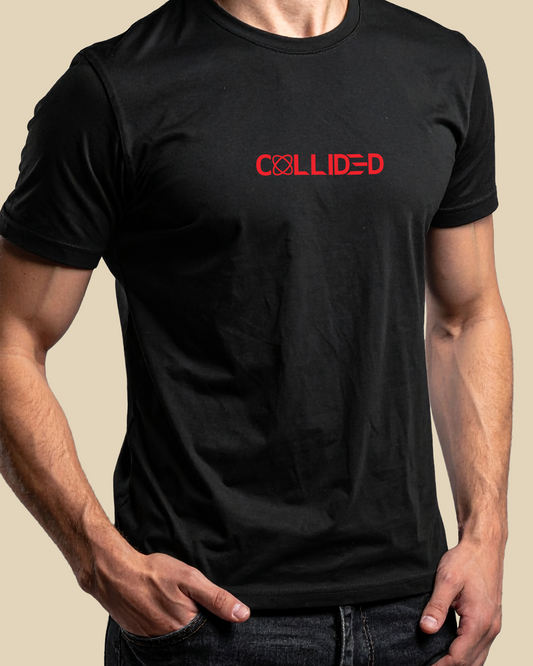 Men's Premium Solid Black & Red Regular T-Shirt