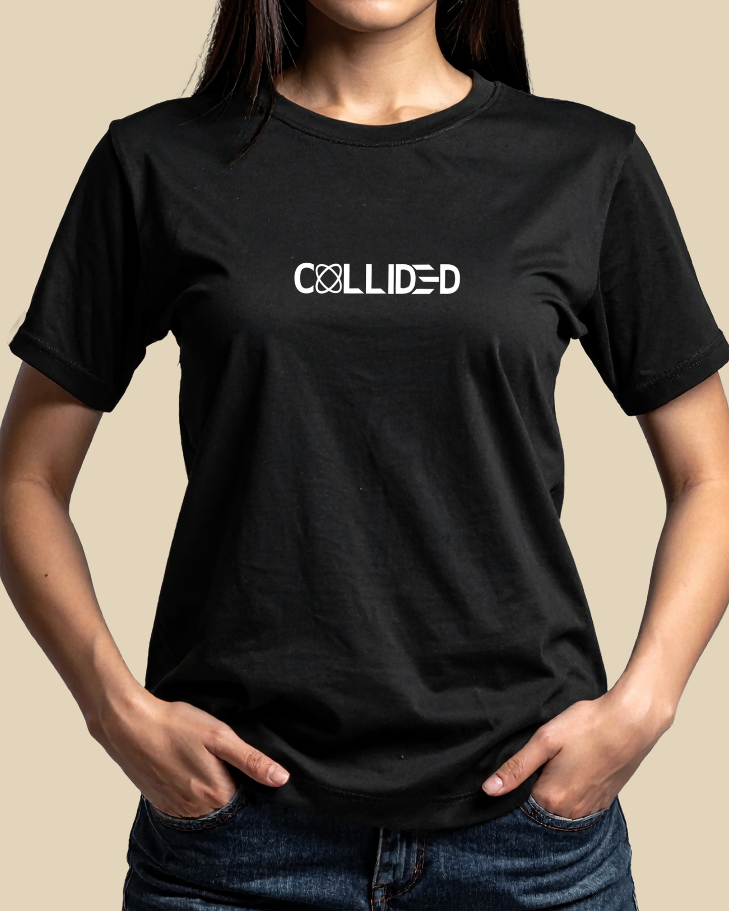 Women's Premium Solid Black & White Regular T-Shirt