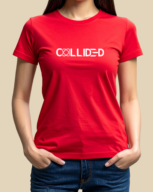 Women's Premium Red & White Regular T-Shirt - Abstract