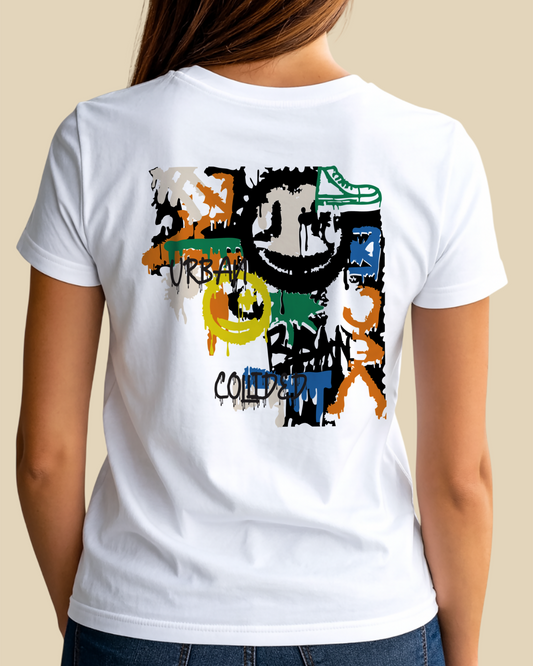 Women's Premium White Regular T-Shirt - Abstract