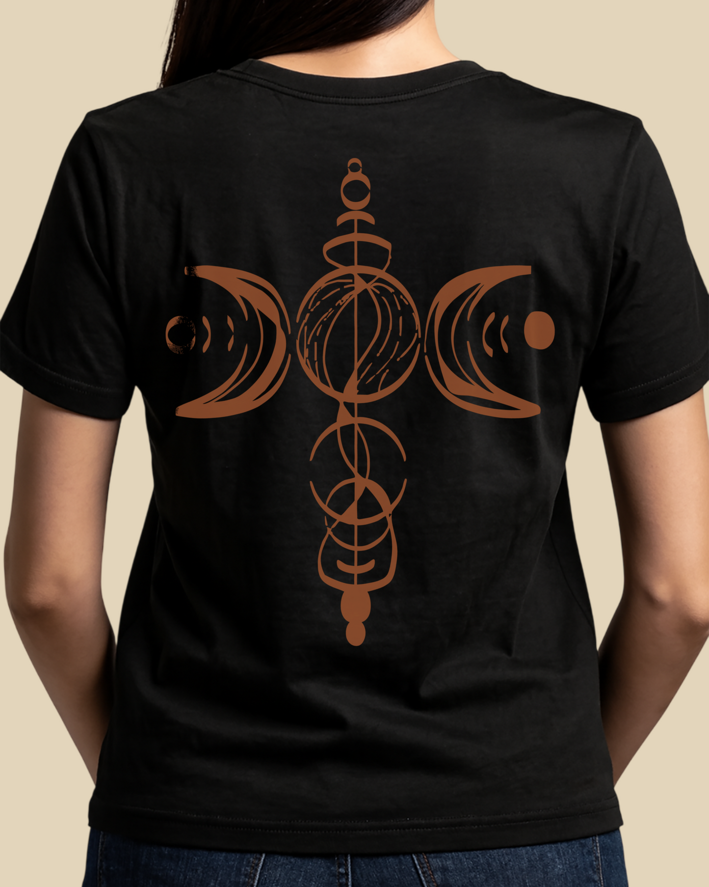 Women's Premium Black Regular T-Shirt - Abstract