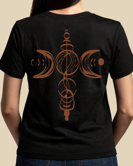 Women's Premium Black Regular T-Shirt - Abstract