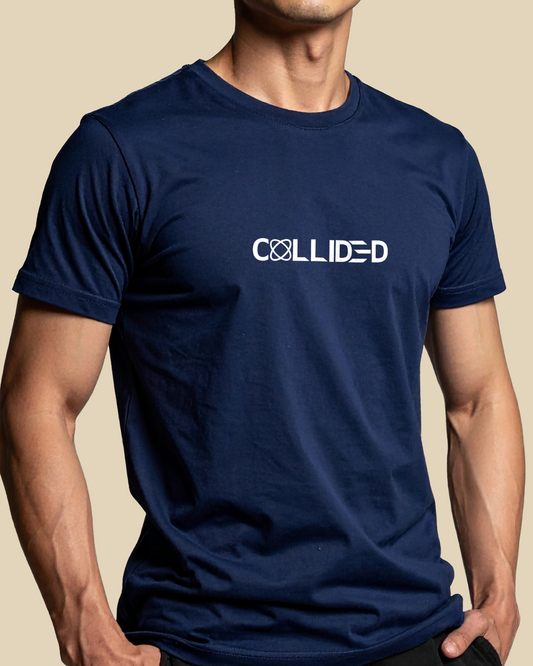 Men's Premium Navy Blue & Red Regular T-Shirt - Snatched