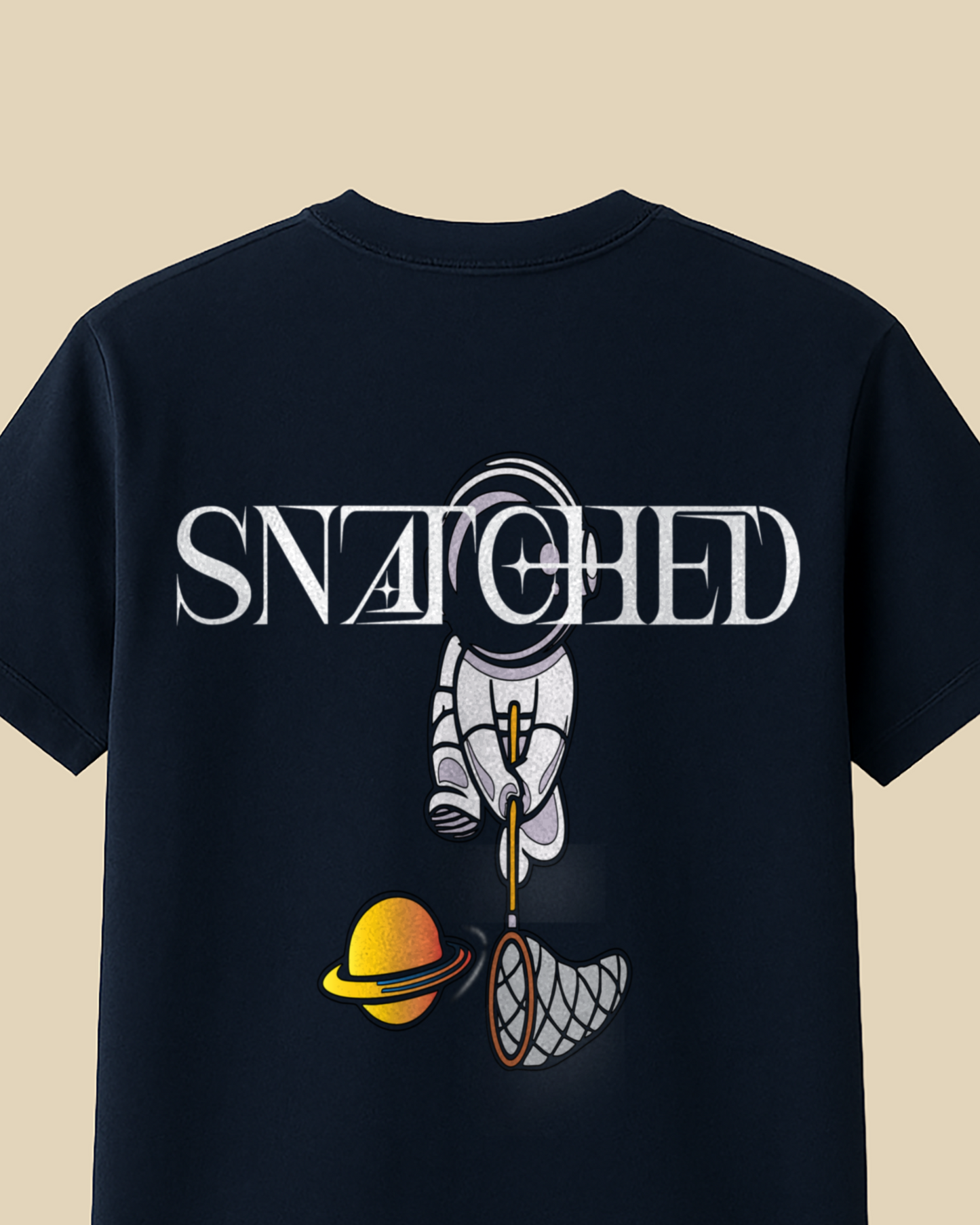 Men's Premium Navy Blue & Red Regular T-Shirt - Snatched