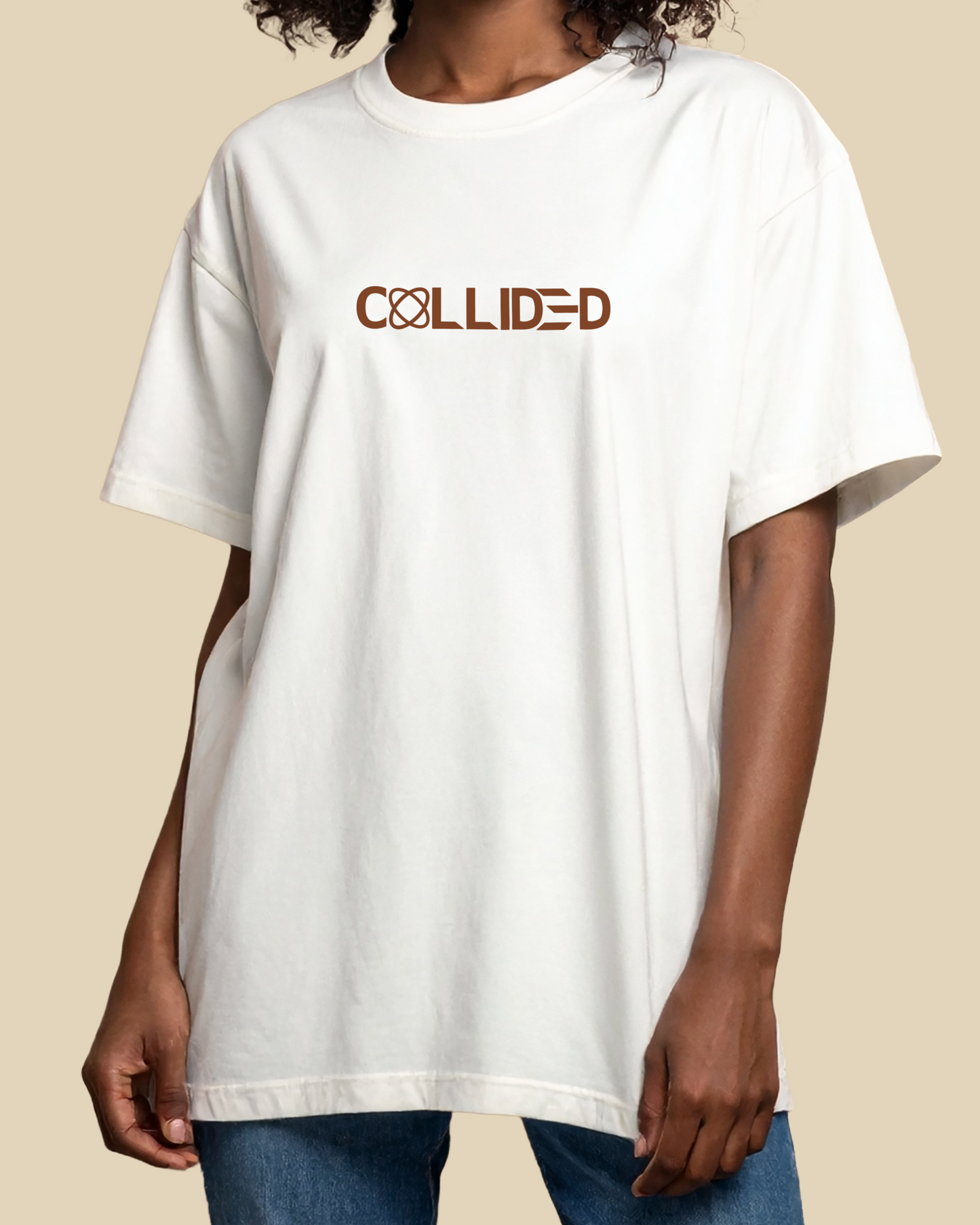 Women's Premium Solid Off White Over-Sized T-Shirt