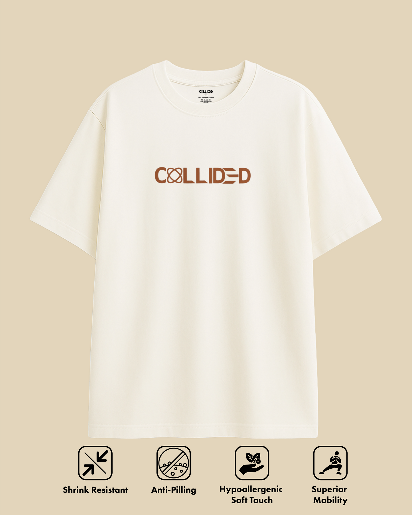 Men's Premium Solid Off White Over-Sized T-Shirt