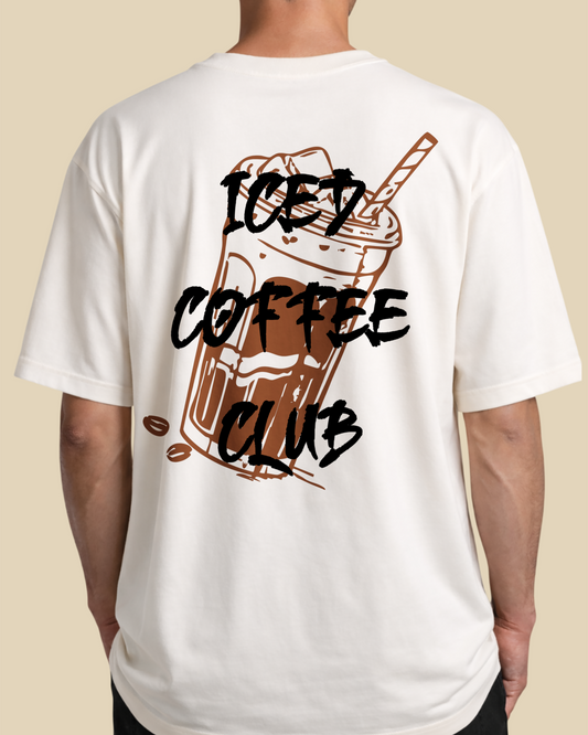 Men's Premium Off White Over-Sized T-Shirt - Iced Coffee Club