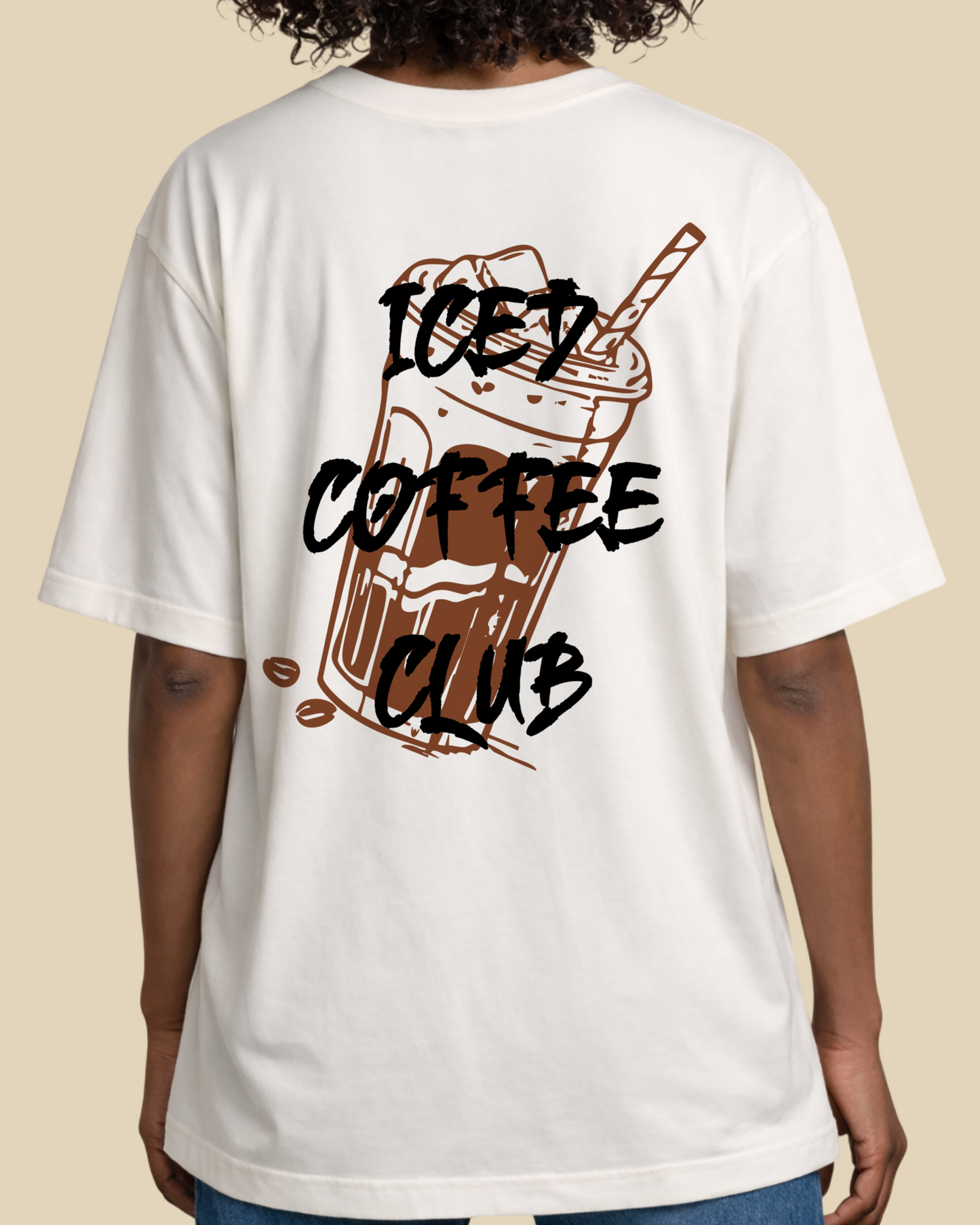 Women's Premium Off White Over-Sized T-Shirt - Iced Coffee Club