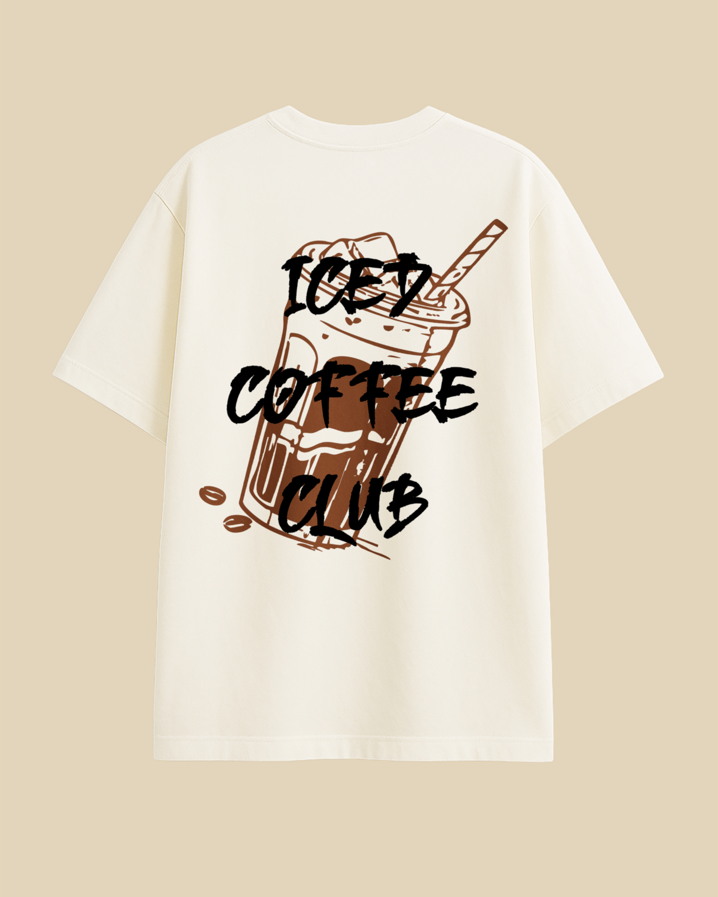 Women's Premium Off White Over-Sized T-Shirt - Iced Coffee Club