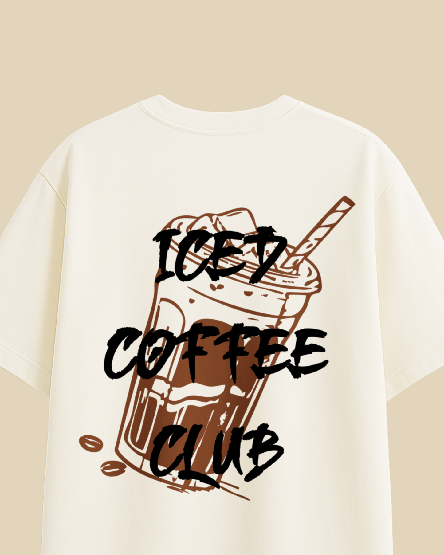 Women's Premium Off White Over-Sized T-Shirt - Iced Coffee Club