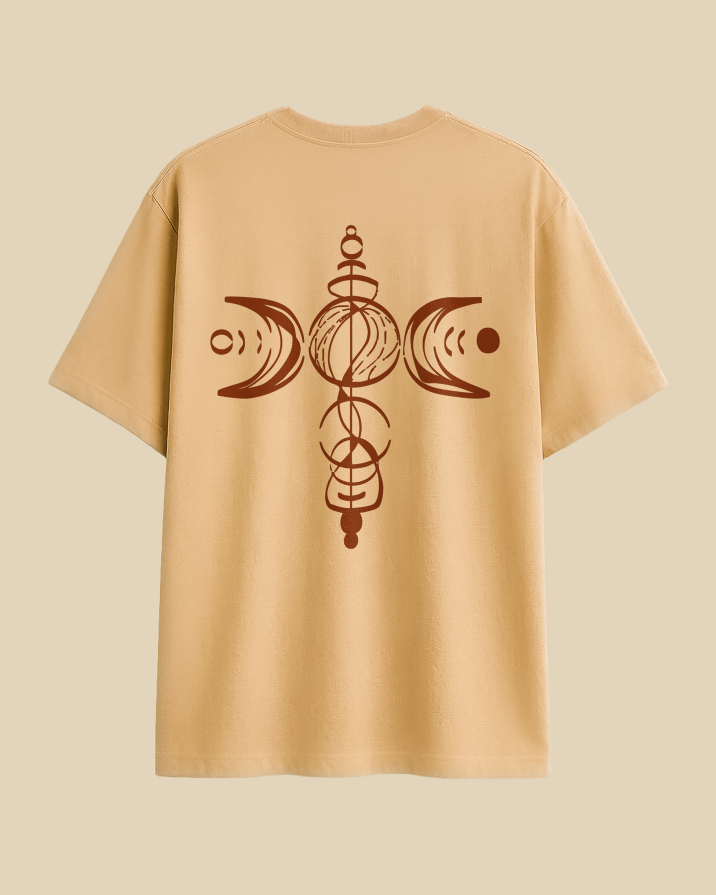 Men's Premium Taupe Over-Sized T-Shirt - Abstract