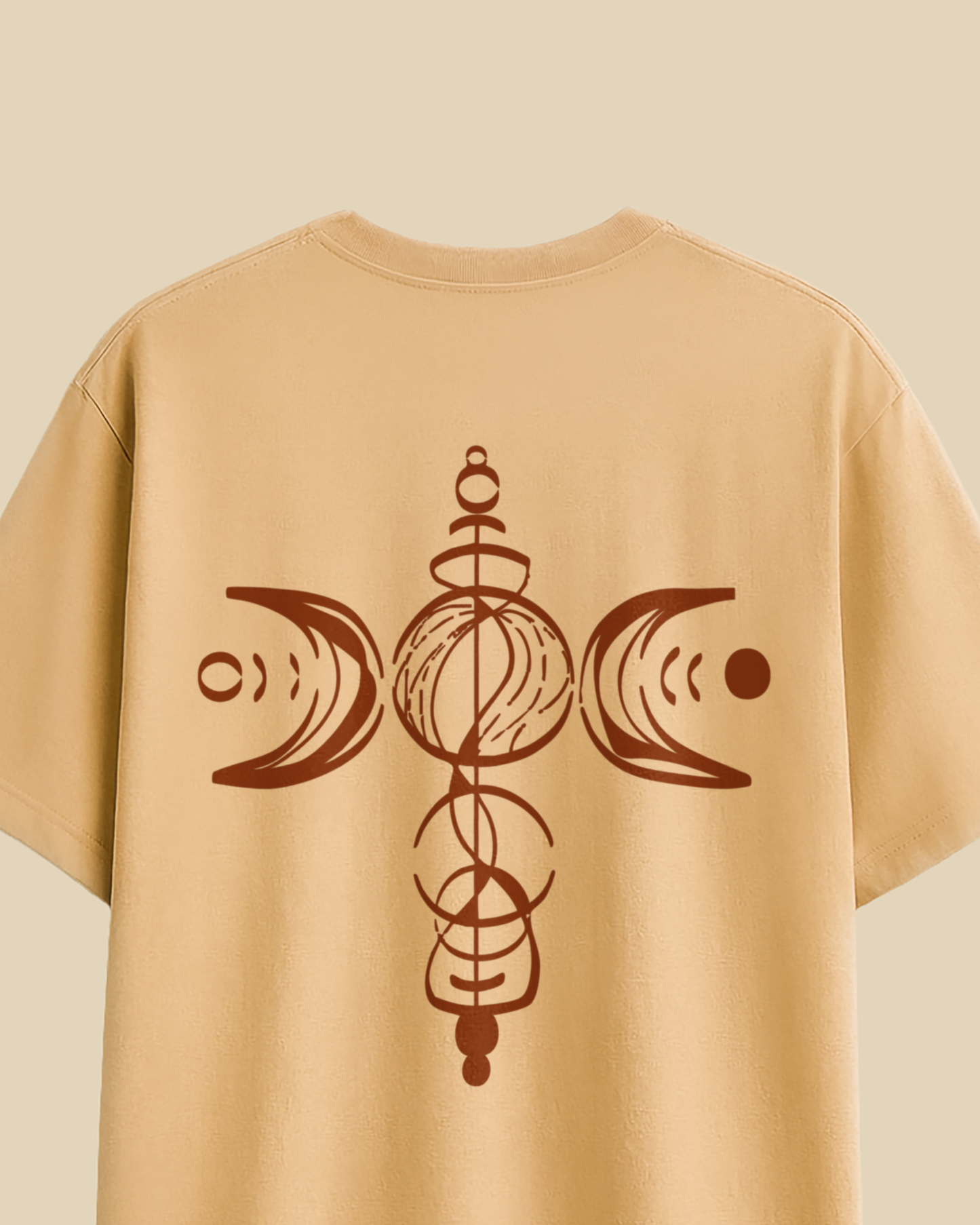 Men's Premium Taupe Over-Sized T-Shirt - Abstract