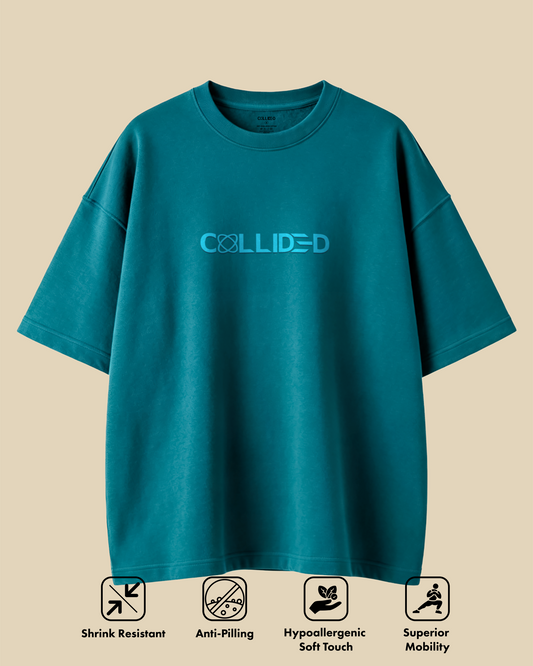Men's Ultra Premium Solid Teal Blue Over-Sized T-Shirt