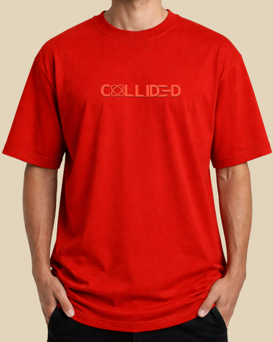 Men's Ultra Premium Solid Blood Red Over-Sized T-Shirt