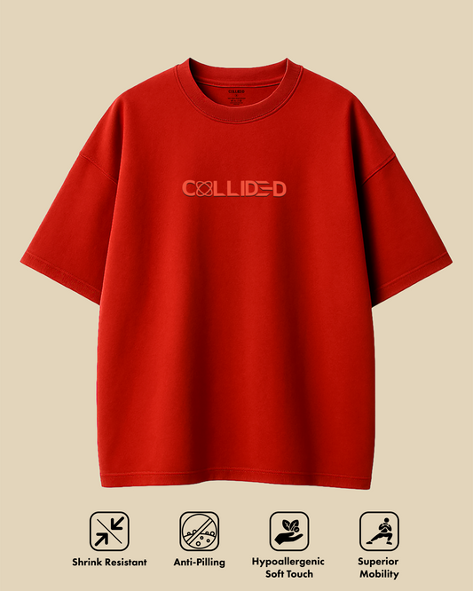 Men's Ultra Premium Solid Blood Red Over-Sized T-Shirt