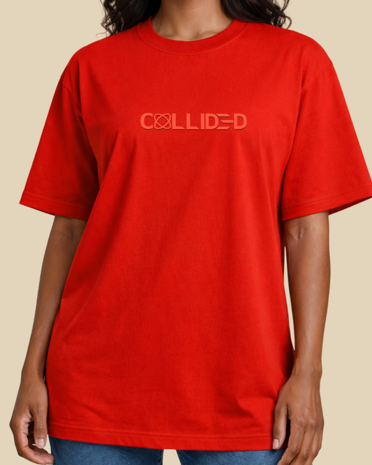 Women's Ultra Premium Solid Blood Red Over-Sized T-Shirt