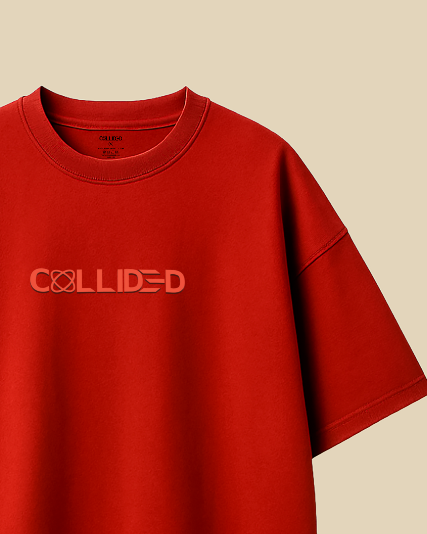 Women's Ultra Premium Solid Blood Red Over-Sized T-Shirt