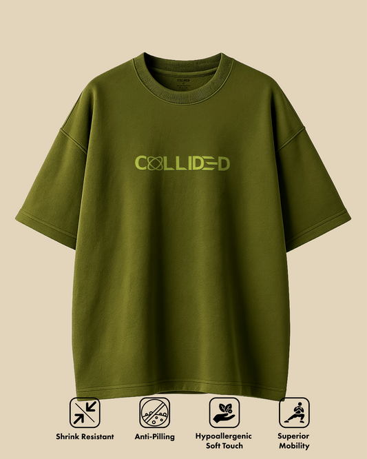 Men's Ultra Premium Solid Olive Green Over-Sized T-Shirt
