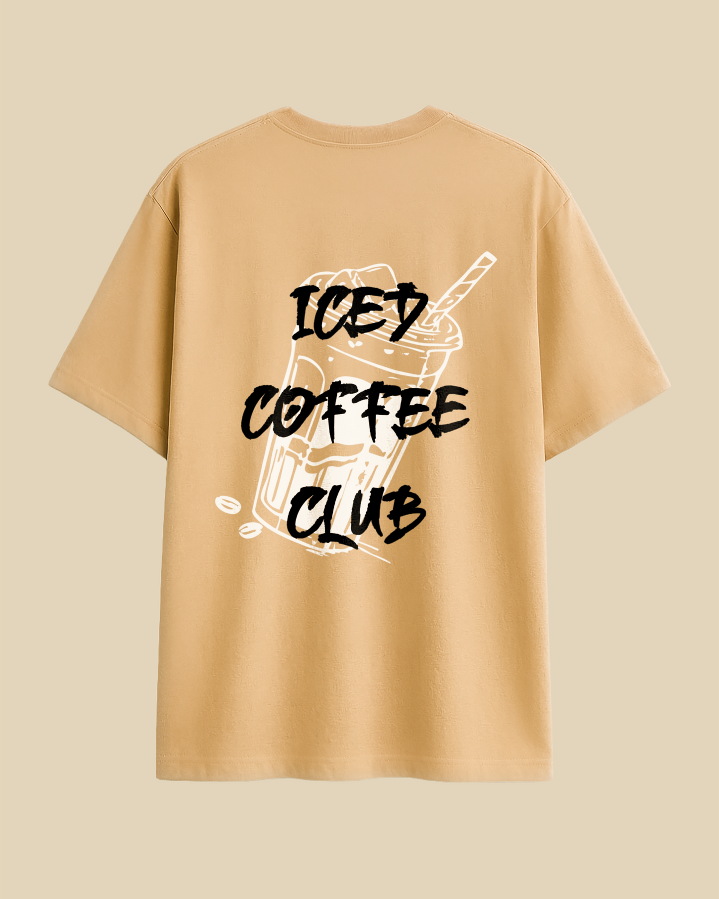 Women's Premium Taupe Over-Sized T-Shirt - Iced Coffee Club