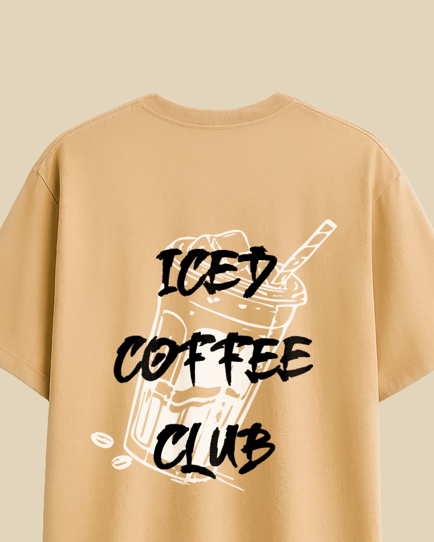 Women's Premium Taupe Over-Sized T-Shirt - Iced Coffee Club