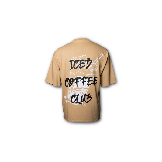 Taupe Coffee Club Drop Shoulder Tee (C22)